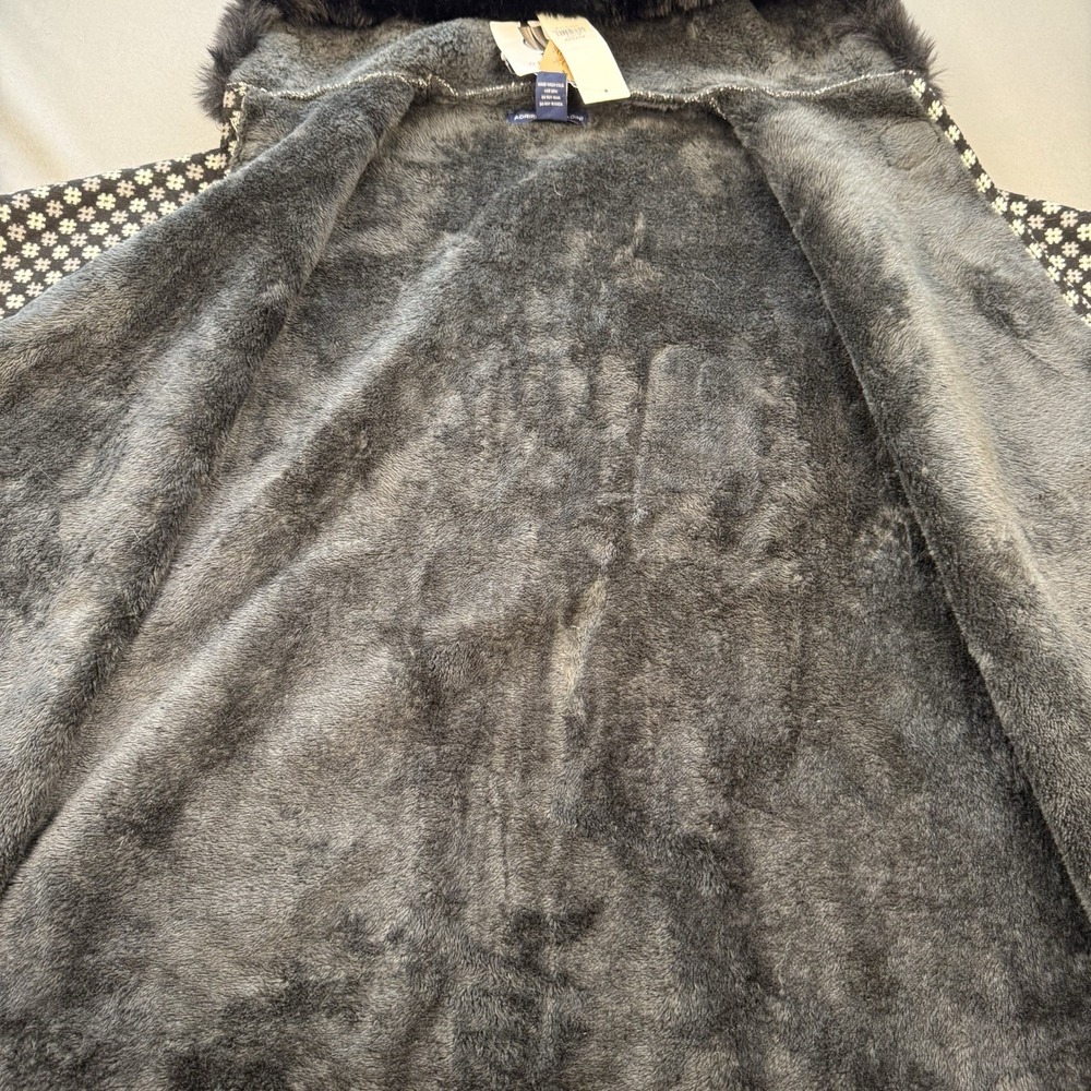 NWT Adrienne Vittadini Black White Faux Fur Trim Kimono‎ Poncho One Size ($112) - Picture 8 of 14
